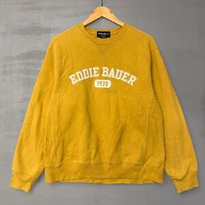 Vintage Eddie Bauer Sweatshirt Yellow Arch Logo Graphic Crewneck Mens Medium